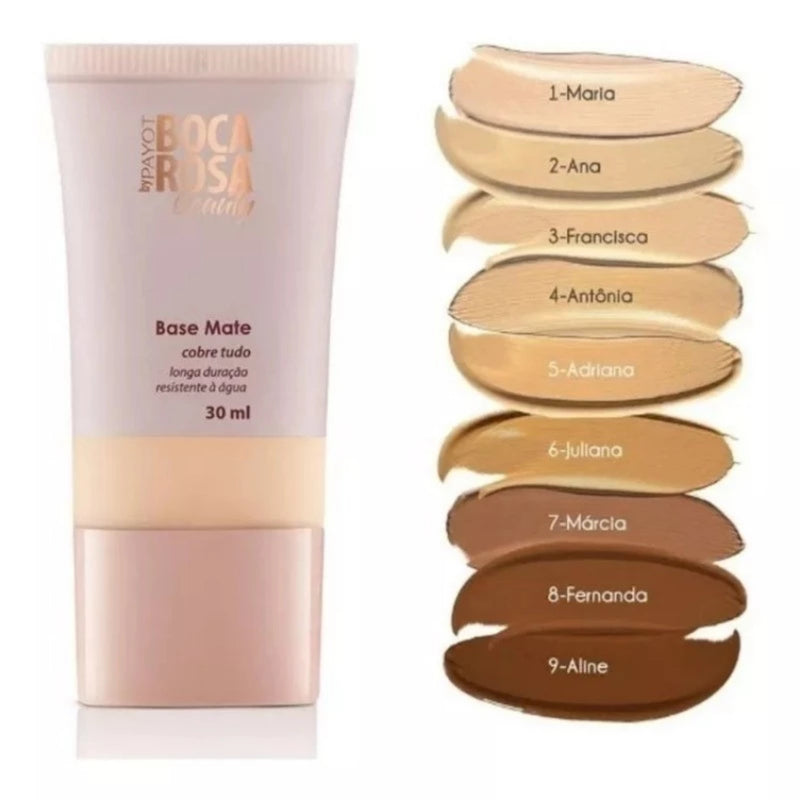 Boca Rosa Base Líquida Matte Perfect by Payot - Alta Cobertura e Acabamento Impecável