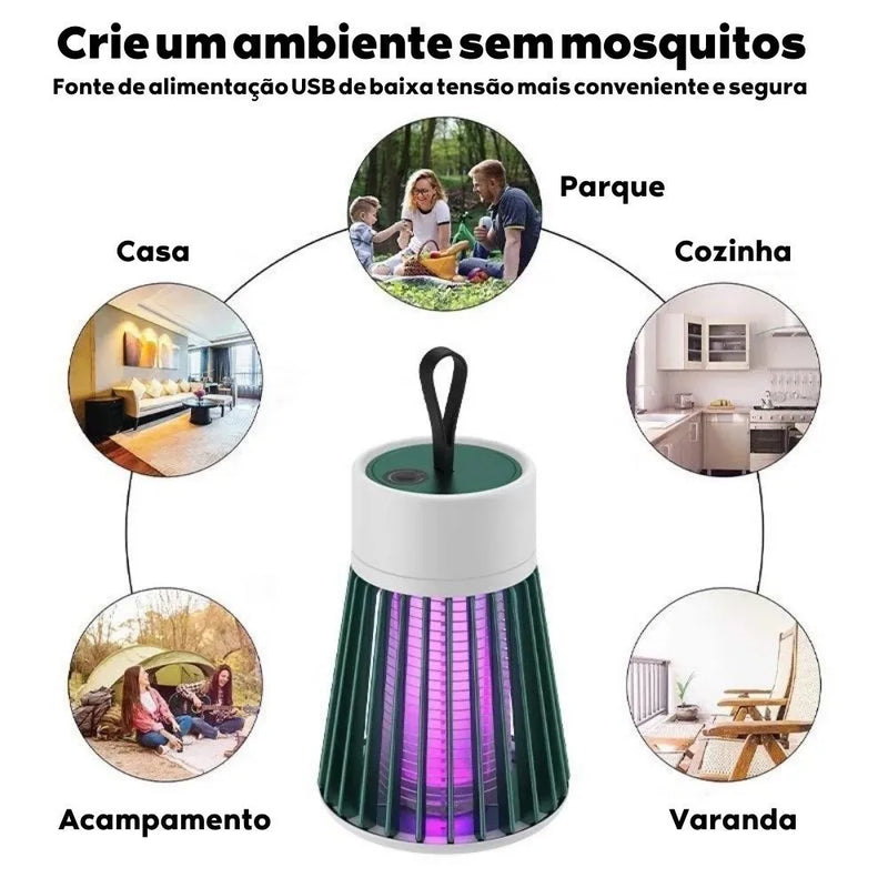 Lâmpada Elétrica Mata-Mosquitos Com Luz UV Usb Recarregável Armadilha Para Insetos