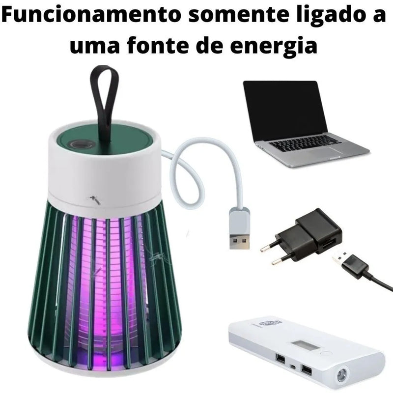 Lâmpada Elétrica Mata-Mosquitos Com Luz UV Usb Recarregável Armadilha Para Insetos