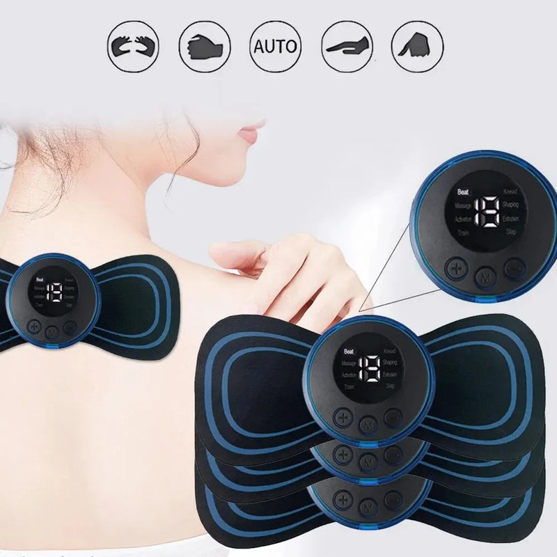 Massageador Elétrico Inteligente para Pescoço – 2/3/4 Peças com 8 Modos e 19 Níveis de Intensidade para Alívio da Fadiga