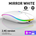 Mouse Wireless RGB Recarregável Bluetooth – Mause Ergonômico com LED Backlit e 3600DPI para Computador e Laptop