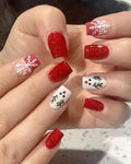 unhas postiças decoradas de natal 24 peças