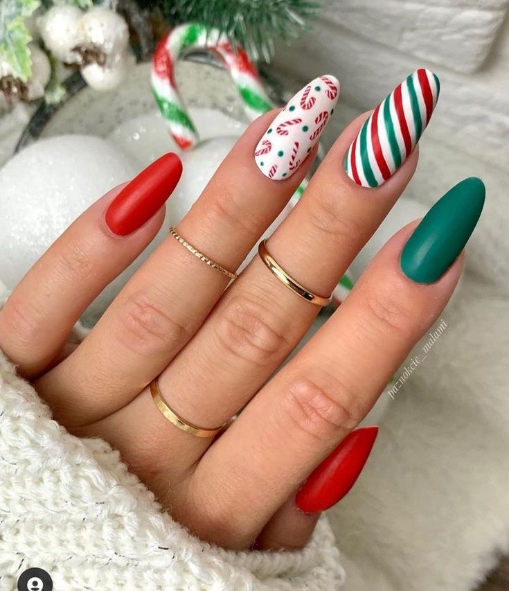 unhas postiças decoradas de natal 24 peças